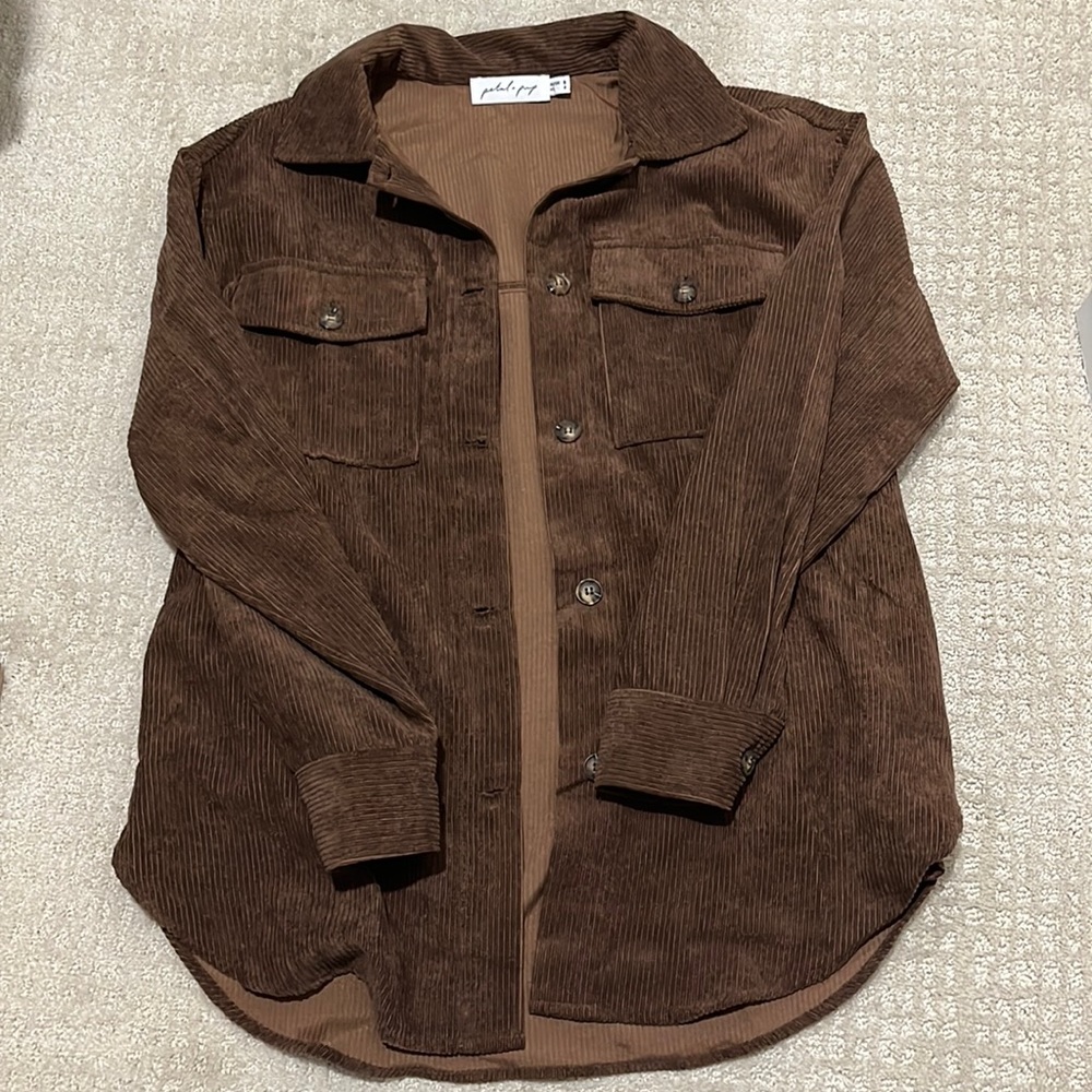 Brown faux corduroy jacket